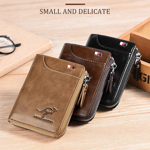 (๐2026 New Year Hot Sale๐)Men Wallet Zipper Genuine Leather Purse ( RFID PROTECTED )