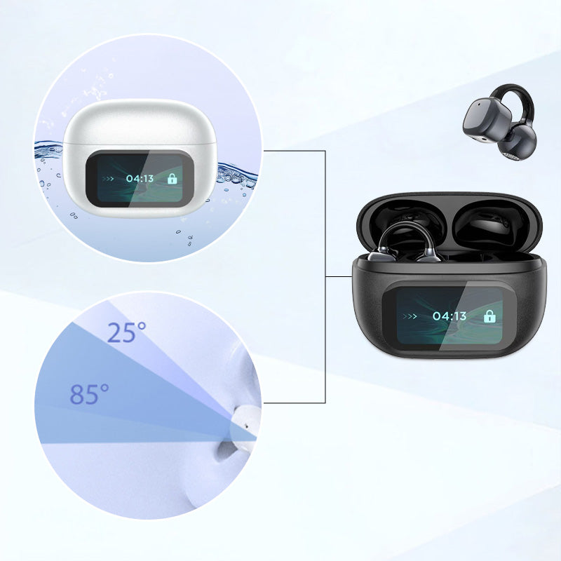 ??2025 HOT SALE????Ear Clip-on Smart Color Screen Intelligent Translation Headset??