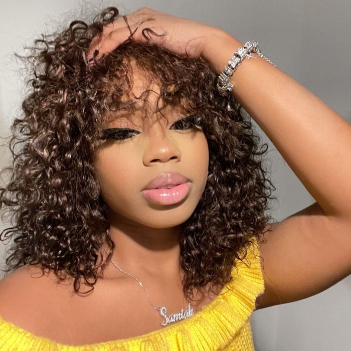 ✨ Short Curly Bob Wig with Bangs – Natural & Effortless Glam✨