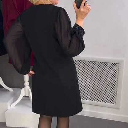 Rhinestone Decor Black Midi Dress✈️Free Shipping