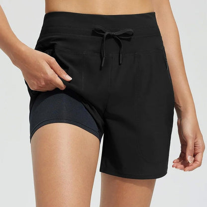🌞Summer Hot Sale 60% OFF🩳Women's High-Waisted Quick-Dry Swim Shorts