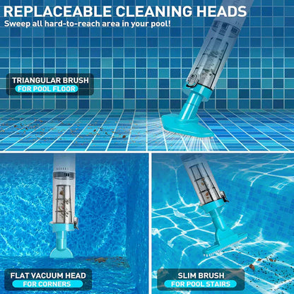 3-in-1 Cordless Handheld Pool Vacuum Cleaner